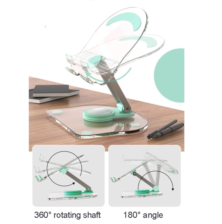 Support de téléphone portable/tablette de bureau rotatif et pliable antidérapant KF-Z11 en acrylique, KF-Z11 (blanc), KF-Z11 (rose), KF-Z11 (vert), KF-Z11 (noir)