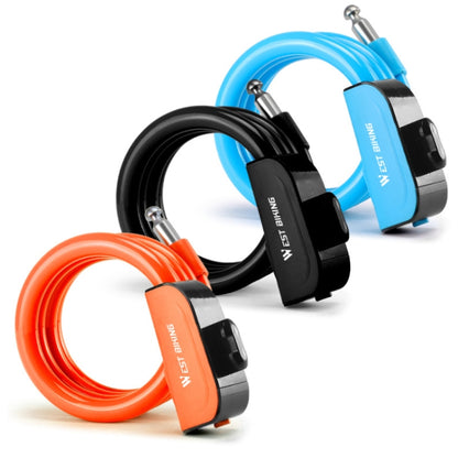 WEST BIKING 1.2m Bicycle Lock PVC Steel Cable Anti-theft Waterproof Cycling Lock, Black, Blue, Orange