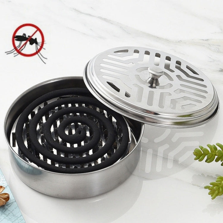 Porte-Plateau Anti-Moustiques en Acier Inoxydable Boîte Anti-Moustiques Ignifuge avec Couvercle pour la Maison