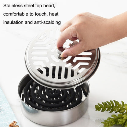 Porte-Plateau Anti-Moustiques en Acier Inoxydable Boîte Anti-Moustiques Ignifuge avec Couvercle pour la Maison