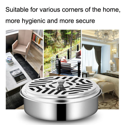 Porte-Plateau Anti-Moustiques en Acier Inoxydable Boîte Anti-Moustiques Ignifuge avec Couvercle pour la Maison