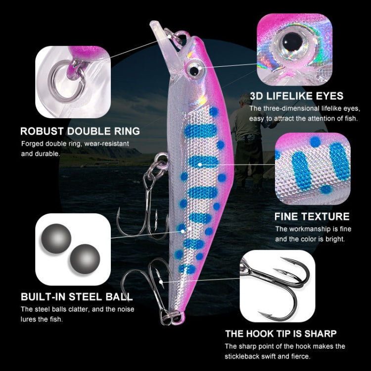 HENGJIA 5.7cm 3.4g Microbe Road Lures Slow Sinking Minnow Fake Bait, 1, 2, 3, 4, 5, 6, 7, 8, 9, 10, 10 couleurs ensachées, 10 couleurs en boîte