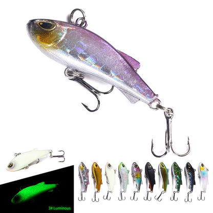 HENGJIA 4cm 4g Leurre de pêche VIB coulant avec trémolo pour perche, micro-leurre imitatif ver.