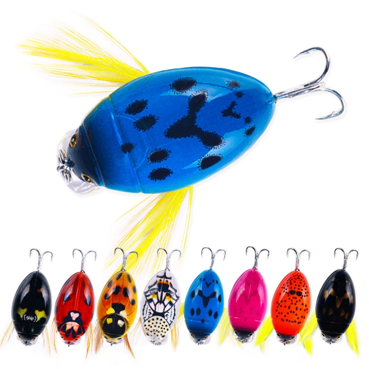 HENGJIA Insecte Flottant dans l'Eau Leurre Bionique Coléoptère Surface de l'Eau Basse Tap Leurre Artificiel, 1, 2, 3, 4, 5, 6, 7, 8, 8 Couleurs en Sachet, 8 Couleurs en Boîte