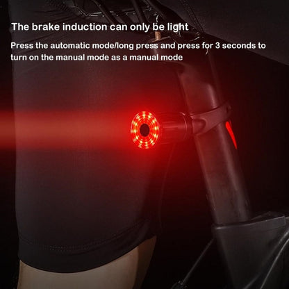 WEST BIKING Bicycle USB Charging Smart Brake Sensor Warning Tail Light, Cushion, Sit Tube