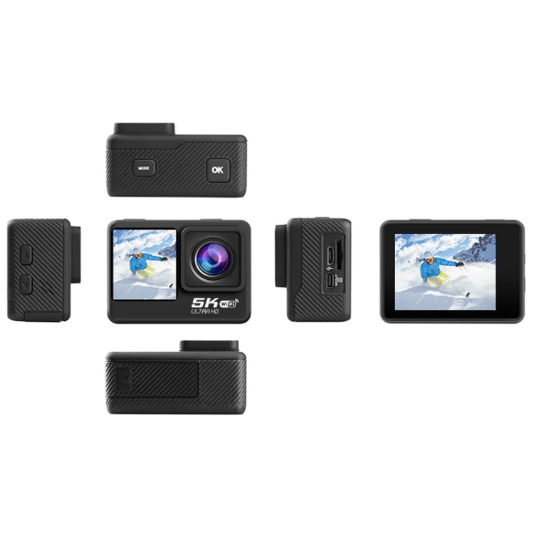 5K/30FPS WIFI HD Anti-Shake Remote Touch Dual-Screen IP68 Waterproof Sports Camera, 5K, 5K Camera + 64G Card, 5K Camera+128G Card