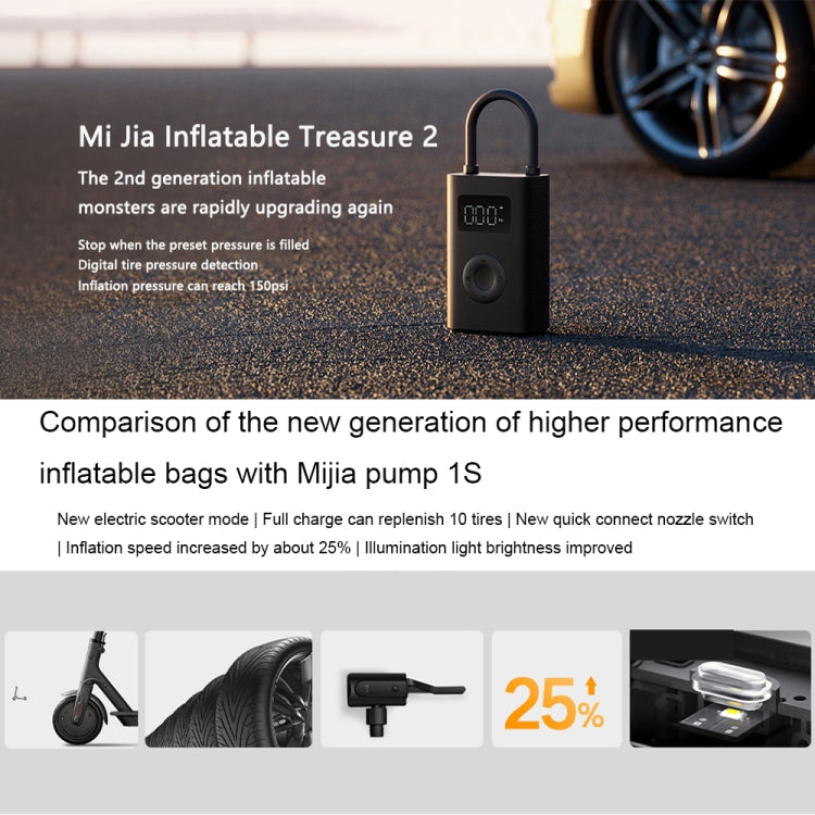 Pompe à air électrique portable universelle Xiaomi Mijia pour voiture et vélo, compresseur d'air électrique Mijia Air Pump 2