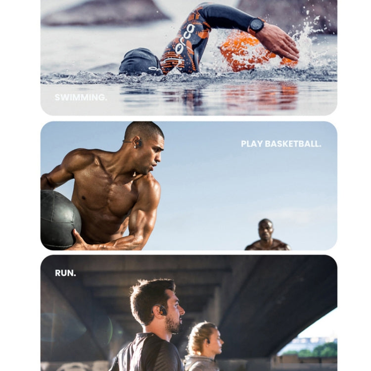 In-ear Waterproof Bone Conduction Earphone Magnetic Charging Swimming Sports Bluetooth Earphone, AS9 Blue, AS9 Grey, AS9 Orange