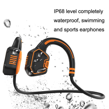 In-ear Waterproof Bone Conduction Earphone Magnetic Charging Swimming Sports Bluetooth Earphone, AS9 Blue, AS9 Grey, AS9 Orange