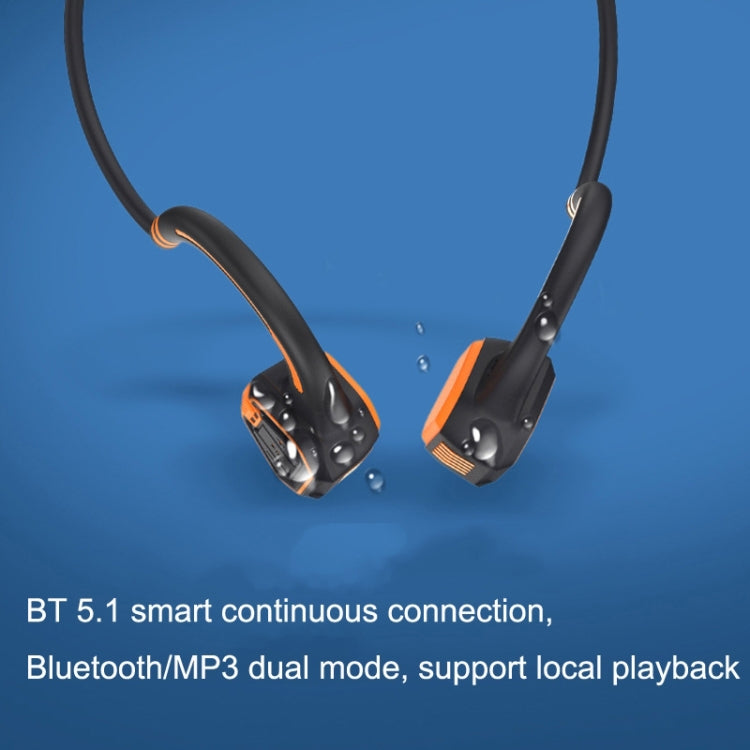 In-ear Waterproof Bone Conduction Earphone Magnetic Charging Swimming Sports Bluetooth Earphone, AS9 Blue, AS9 Grey, AS9 Orange