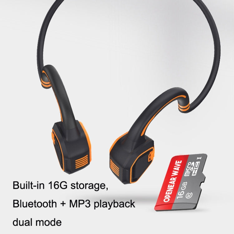In-ear Waterproof Bone Conduction Earphone Magnetic Charging Swimming Sports Bluetooth Earphone, AS9 Blue, AS9 Grey, AS9 Orange