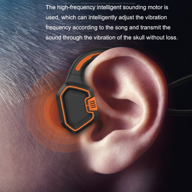 In-ear Waterproof Bone Conduction Earphone Magnetic Charging Swimming Sports Bluetooth Earphone, AS9 Blue, AS9 Grey, AS9 Orange
