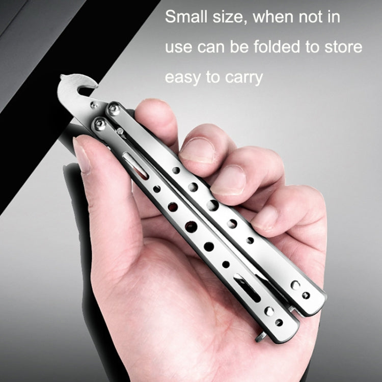 Folding Stone Clearing Hook Safety Hammer Portable Car Tire Cleaning Tool Set, Silver, Black