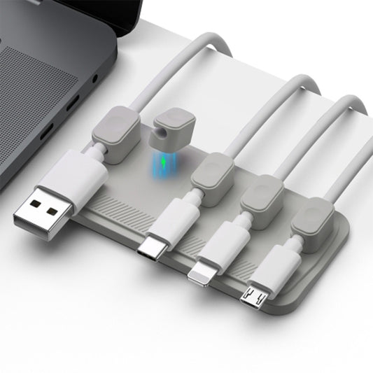 Punch Free Self-Adhesive Desktop Magnetic Data Cable Storage Fixer