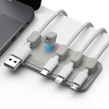 Punch Free Self-Adhesive Desktop Magnetic Data Cable Storage Fixer
