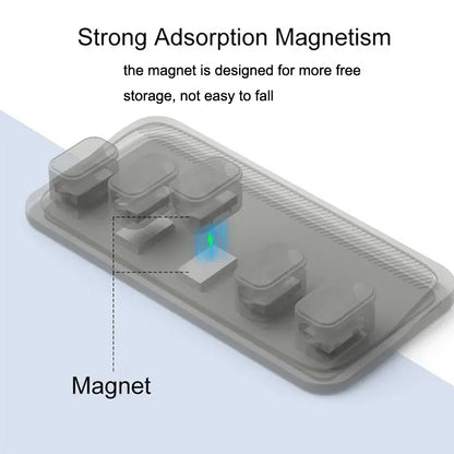 Punch Free Self-Adhesive Desktop Magnetic Data Cable Storage Fixer