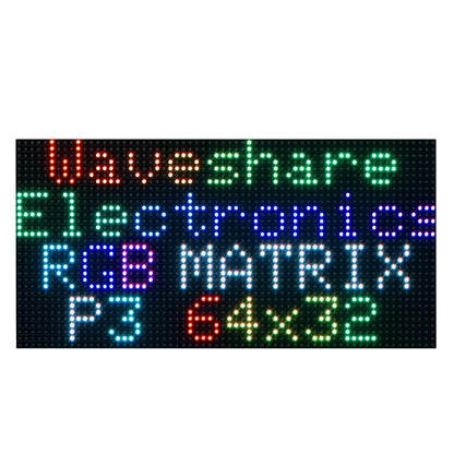 Panneau matriciel LED couleur RGB Waveshare, pas de 3 mm, 64 × 32 pixels, luminosité réglable, 20117, 33840