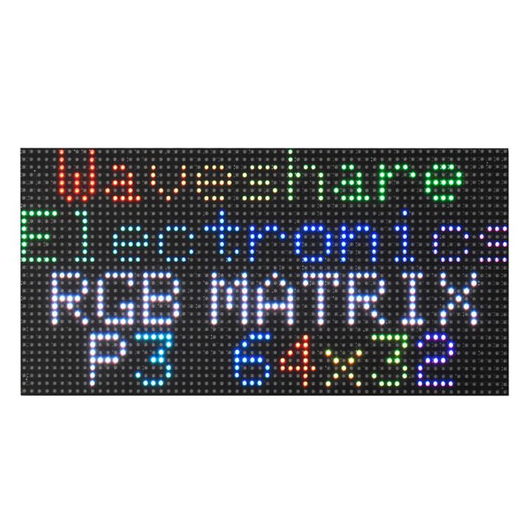Panneau matriciel LED couleur RGB Waveshare, pas de 3 mm, 64 × 32 pixels, luminosité réglable, 20117, 33840