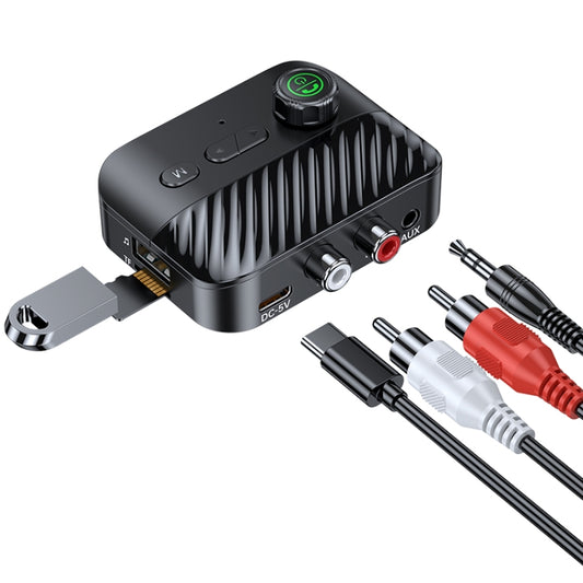 Digital Display Bluetooth 5.3 Audio Receiver Transmitter Support USB /TF Card MP3 Player, C68