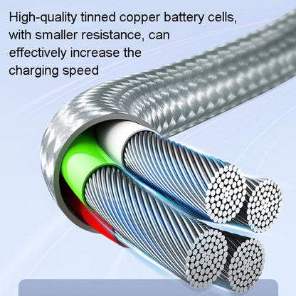 ROMOSS CB25 3 In 1 3.5A  8 Pin + Micro USB + Type C/USB-C Cable, 1m