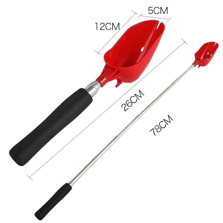 Cuillère de lancer d'appâts de pêche Dispositif d'amorçage Pelle de coulée rétractable, Acier inoxydable, Alliage d'aluminium