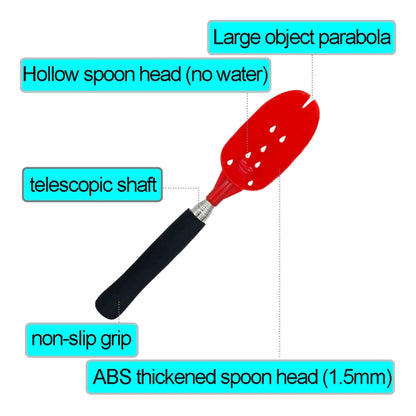 Cuillère de lancer d'appâts de pêche Dispositif d'amorçage Pelle de coulée rétractable, Acier inoxydable, Alliage d'aluminium