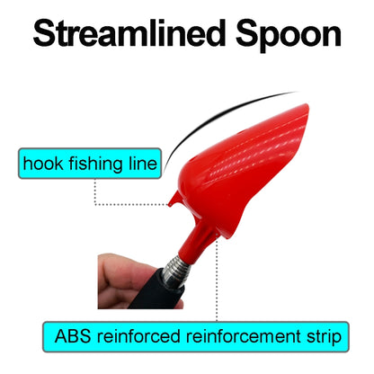 Cuillère de lancer d'appâts de pêche Dispositif d'amorçage Pelle de coulée rétractable, Acier inoxydable, Alliage d'aluminium
