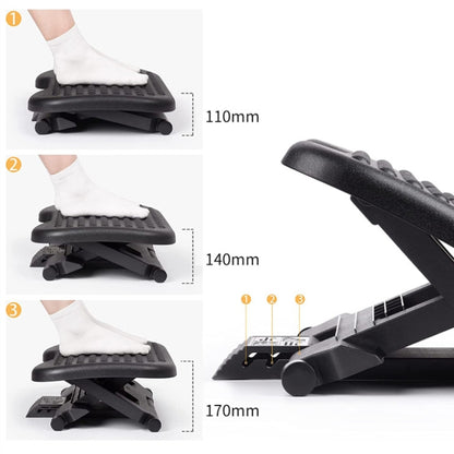 Office Adjustable Massage Foot Pedal Children Step Stool Pregnant Women Massage Mat, Adjustable Black