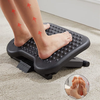Office Adjustable Massage Foot Pedal Children Step Stool Pregnant Women Massage Mat, Adjustable Black