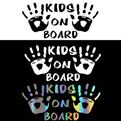 10pcs Kids On Board Warning Car Stickers Reflective Scratch Body Stickers