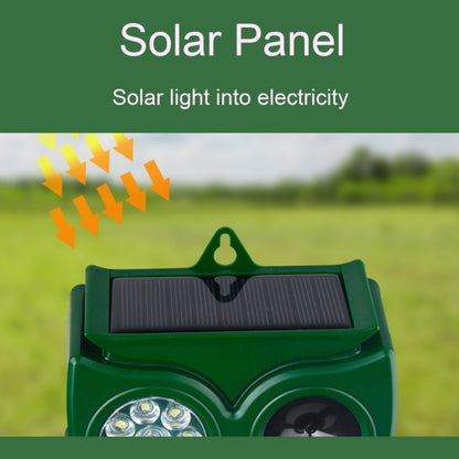 Répulsif Solaire Ultrasonique Anti-Rats d'Extérieur, Répulsif Multifonctionnel à Capteur Infrarouge, 14 LED