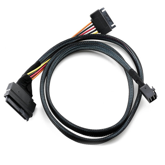 Mini SAS 36P HD8643 To MINI SAS 8639+ 15P Power Hard Drive Data Cable, 36P HD8643 To MINI SAS 8639+ 0.5m, 36P HD8643 To MINI SAS 8639+ 0.75m