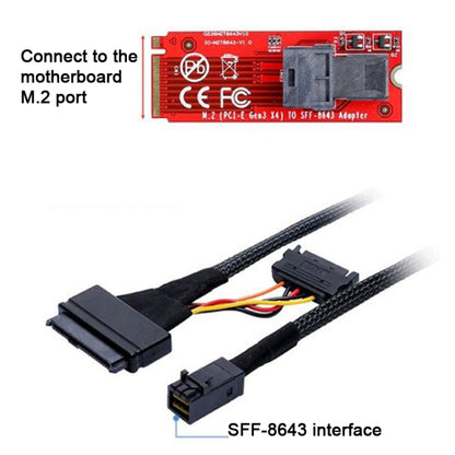 Mini SAS 36P HD8643 To MINI SAS 8639+ 15P Power Hard Drive Data Cable, 36P HD8643 To MINI SAS 8639+ 0.5m, 36P HD8643 To MINI SAS 8639+ 0.75m