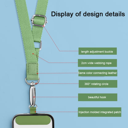 Mobile Phone Messenger Lanyard Adjustable Wide Hanging Neck Sling, Matcha Green, Gem Blue, Dark Purple, Orange, Silver, Classic Black