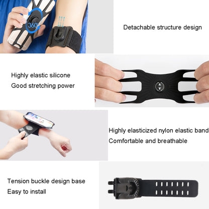 3 In 1 Disassembered Rotating Arm Belt Bag Sports Phone Bag Bracket For 4.5-7 inch Phones, 3 In 1