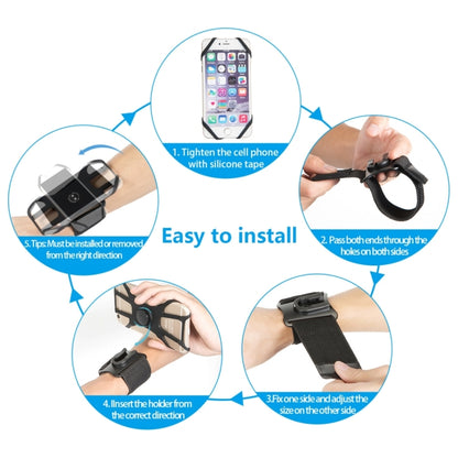 3 In 1 Disassembered Rotating Arm Belt Bag Sports Phone Bag Bracket For 4.5-7 inch Phones, 3 In 1