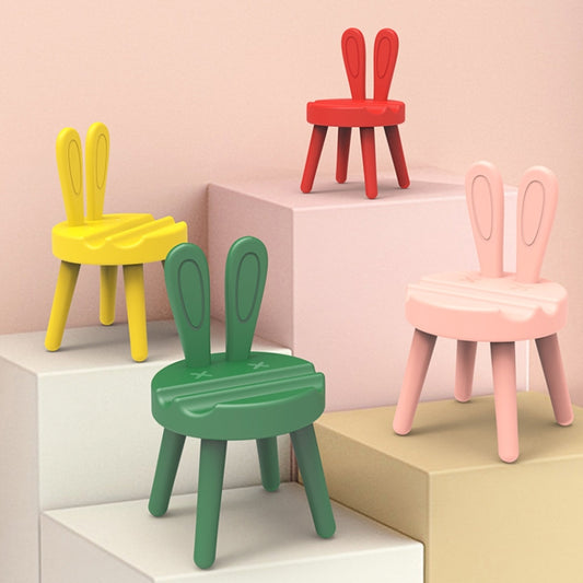 Cartoon Chair Shape Desktop Mobile Phone Holder Cute Mini Universal Phone Rack, Rabbit(Pink), Rabbit(Green)