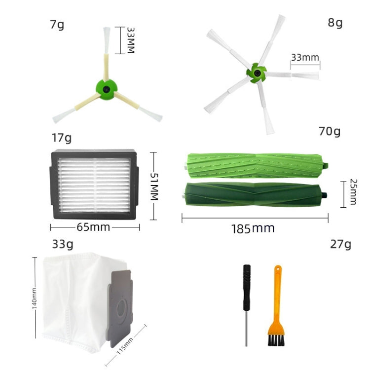 For iRobot I7/J7/E5/E6/I3 Robot Vacuum Replacement Accessories, 22pcs/set