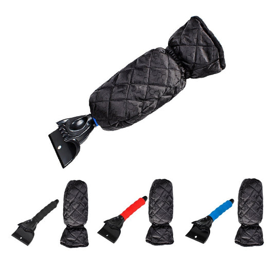 Vehicle Mounted Snow Shovel De-Icer Cleaning Tool, Black+Gloves, Blue+Gloves, Red+Gloves, Black, Blue, Red