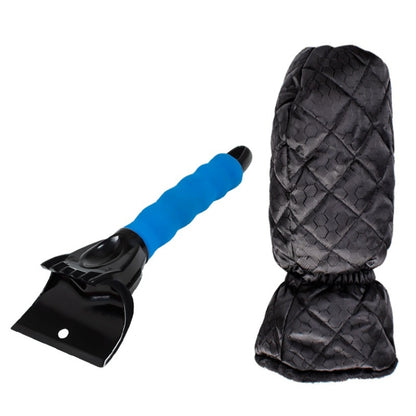 Vehicle Mounted Snow Shovel De-Icer Cleaning Tool, Black+Gloves, Blue+Gloves, Red+Gloves, Black, Blue, Red