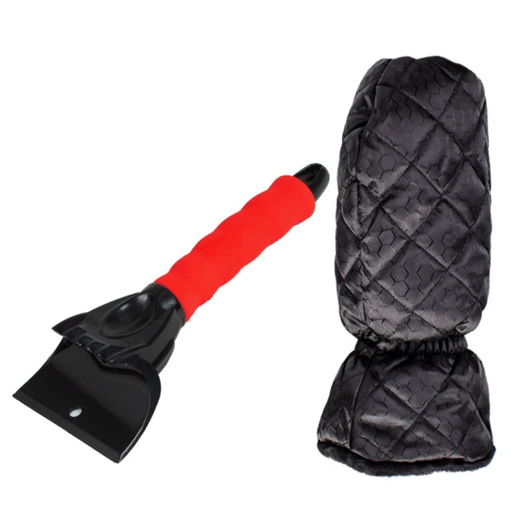 Vehicle Mounted Snow Shovel De-Icer Cleaning Tool, Black+Gloves, Blue+Gloves, Red+Gloves, Black, Blue, Red