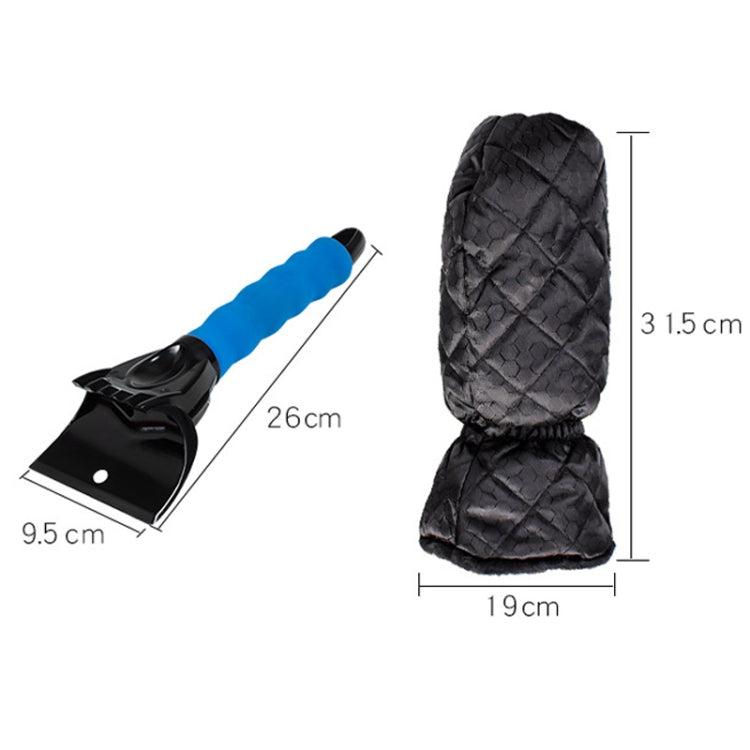 Vehicle Mounted Snow Shovel De-Icer Cleaning Tool, Black+Gloves, Blue+Gloves, Red+Gloves, Black, Blue, Red