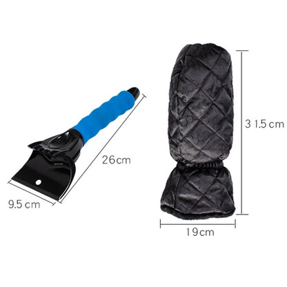 Vehicle Mounted Snow Shovel De-Icer Cleaning Tool, Black+Gloves, Blue+Gloves, Red+Gloves, Black, Blue, Red