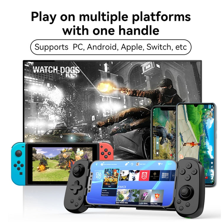 D6  Bluetooth Retractable Gamepad Dual Hall Six-Axis Somatosensory For Android/IPhone /Switch, D6 Black, D6 White Black