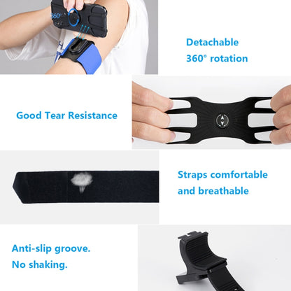 3 In 1 Four Jaws Detachable Swivel Arm Wrist Strap Bicycle Holder For 4.5-6.5 inch Phones, 3 In 1 (Blue), 3 In 1 (Black)