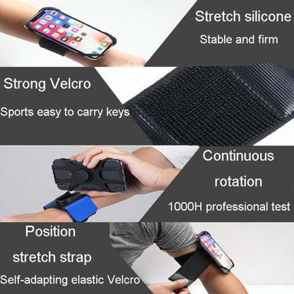 3 In 1 Four Jaws Detachable Swivel Arm Wrist Strap Bicycle Holder For 4.5-6.5 inch Phones, 3 In 1 (Blue), 3 In 1 (Black)