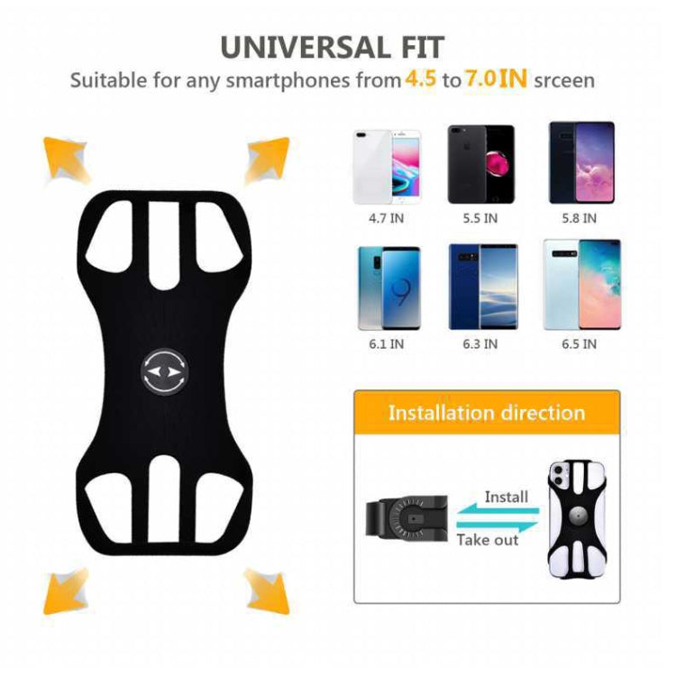 Support de téléphone portable amovible pour vélo pour téléphones de 4,5 à 7 pouces, quatre griffes noir, huit griffes noir