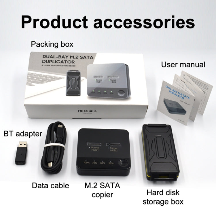 M.2 SATA Hard Disk Duplicator Solid State Drive SSD Mobile Hard Drive Enclosure, DK300