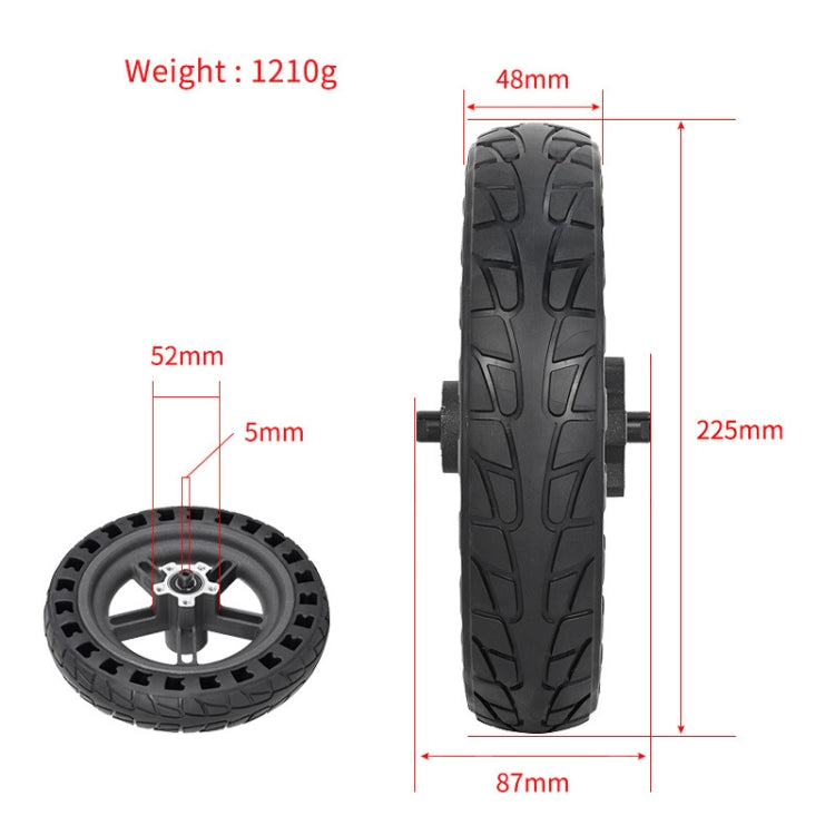 Pour trottinette électrique Xiaomi M365 Roue arrière 8,5 pouces Pneu plein alvéolé amortissant avec moyeu, 8,5 pouces