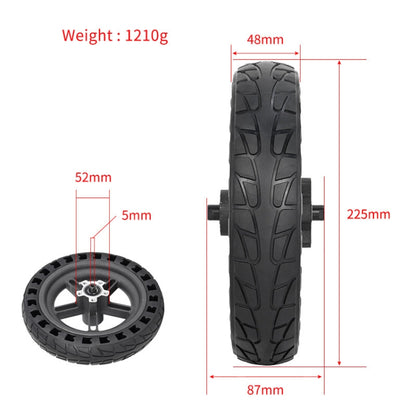 Pour trottinette électrique Xiaomi M365 Roue arrière 8,5 pouces Pneu plein alvéolé amortissant avec moyeu, 8,5 pouces
